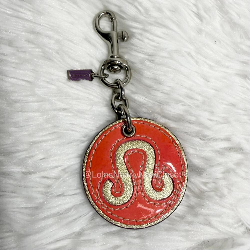 Vintage Coach y2k Leo Zodiac Patent Leather Keychain Bag Charm